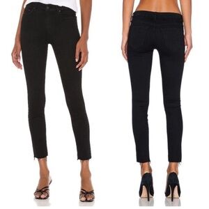 MOTHER Denim the looker ankle fray not guilty jeans in black size 25